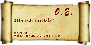Olbrich Enikő névjegykártya